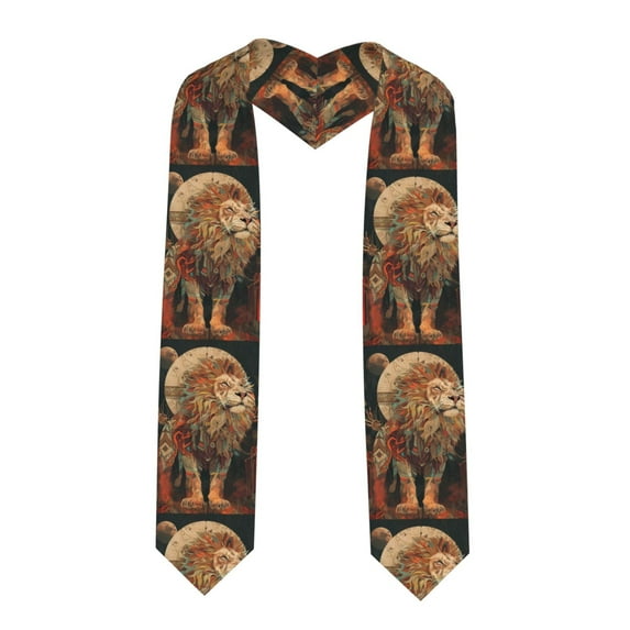 Kdxio Majestic Cosmic Lion Graduation Stole Class, Graduation Sash, Unisex Adult 36" Academic Commencements-Sharp Corner