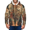 thumbnail image 1 of Kdxio Majestic Cosmic Lion Print Men Hoodies Casual Hoodies for Men with Zip Pockets Full Zip Long Sleeve Sweatshirt Sports Hooded Jacket-Small, 1 of 5