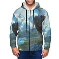 thumbnail image 1 of Kdxio Majestic Eagle Over Castle Print Men Hoodies Casual Hoodies for Men with Zip Pockets Full Zip Long Sleeve Sweatshirt Sports Hooded Jacket-Medium, 1 of 5