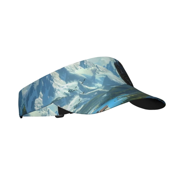 Kdxio Majestic Eagle Over Castle Print Sun Visor Hat Golf Visor Adjustable Velcro Outdoor Sports Cap for Men Women