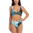 thumbnail image 1 of Kdxio Majestic Eagle Over Castle Print Women's 2 Piece High Waisted Wrap Spaghetti Strap Summer Swimsuit Bikini Set-XX-Large, 1 of 1