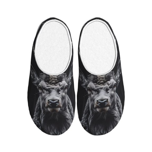 Kdxio Majestic Forest Stag Women's Men's Slippers Plush Slip-On House Slipper for Winter Indoor Soft Cushion Non-slip Fluffy Slides Slippers-46/47