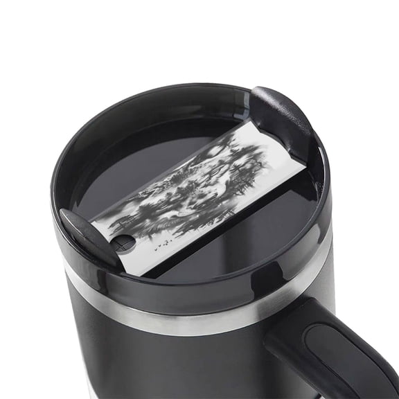 Kdxio Majestic Wolf Landscape Name Plate Compatible Stanley Cups Name Tag Acrylic Nameplate Tumbler Lid Topper for Cup Accessories