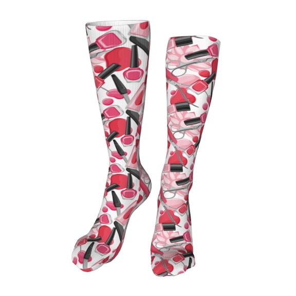 Kdxio Makeup Funny Silky Novelty Funky Long Knee High Socks Soft 3D Print Cosplay Crazy Stockings for Men Women