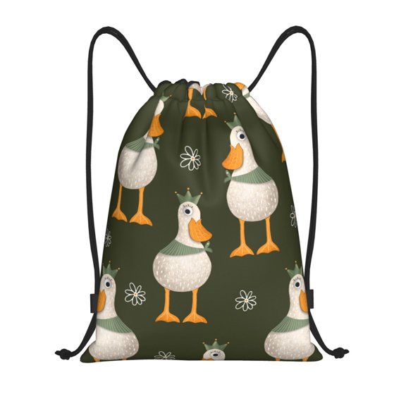 Kdxio Mallard Ducks Wild Birds Print Drawstring Backpack Bag,Waterproof Draw String Back Sack, Gym Drawstring Bags Swim Bag For Unisex