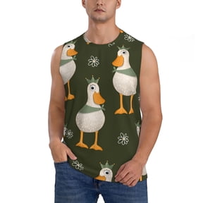 Kdxio Mallard Ducks Wild Birds for Men's Muscle T-shirt,Sleeveless for Workout Running Athletic Gym Lounge Casual