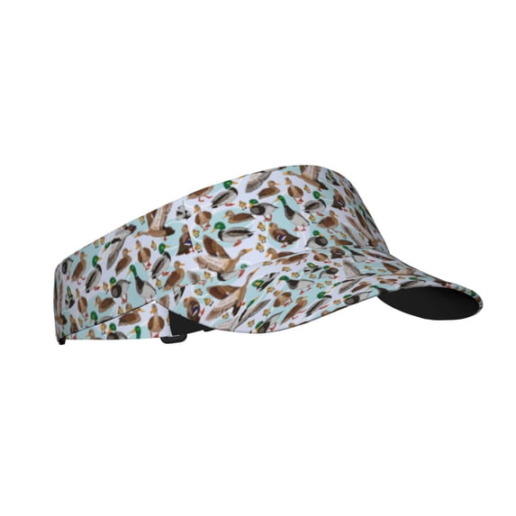 Kdxio Mallard Ducks Wild Birds1 Print Sun Visor Hat Golf Visor Adjustable Velcro Outdoor Sports Cap for Men Women