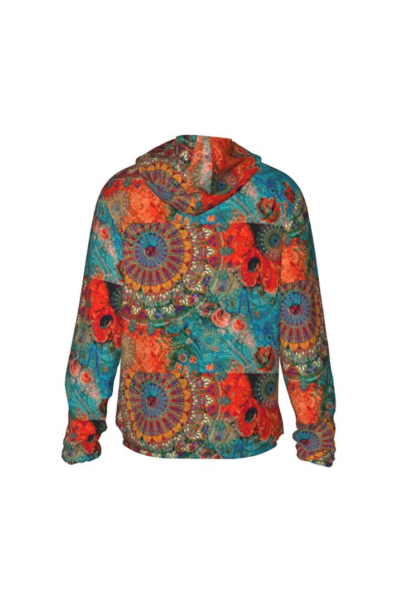 Mandala Colorful 1 Print Women Men Sun Protection UPF 50+ Jackets Zip Up Long Sleeve Hoodie Hiking Lightweight with Pockets