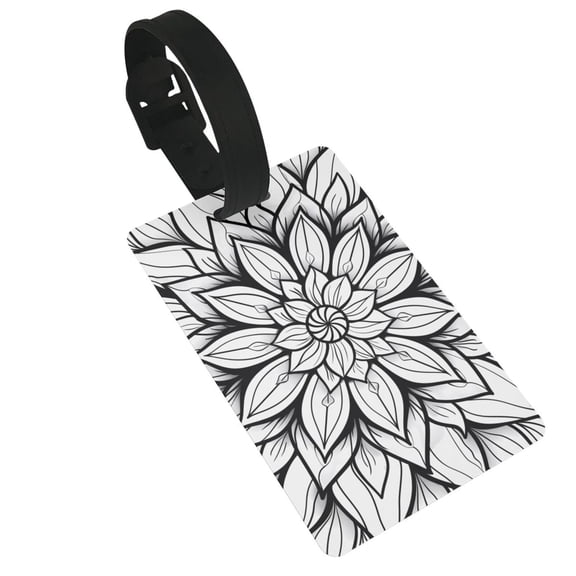 Kdxio Mandala Floral Line Art Luggage Tags Privacy Cover ID Label Suitcase Tags Identifiers For School Bags,Suitcases