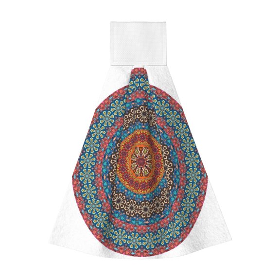 Kdxio Mandala Hand Towel with Loop Hanging Towel Absorbent Tie Towels for Kitchen Tea Bar Bathroom Decor