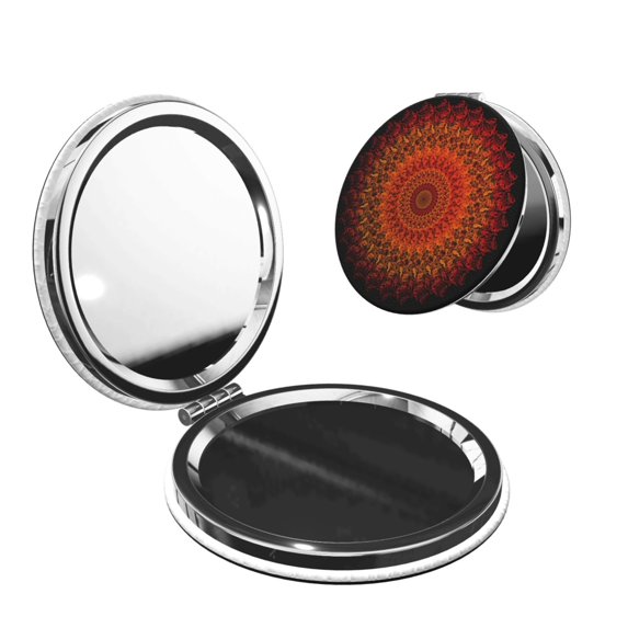 Kdxio Mandala Pocket Mirror, 1X/2X Travel Makeup Mirror 2-Sided Folding Small Mirror Portable Double-Sided Magnifying Cosmetic Mirror for Gift-Round Shape
