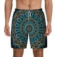 thumbnail image 1 of Kdxio Mandala Print Men'S Swim Trunks With Compression Liner 7 Inch Inseam Quick Dry Swim Shorts, 1 of 7