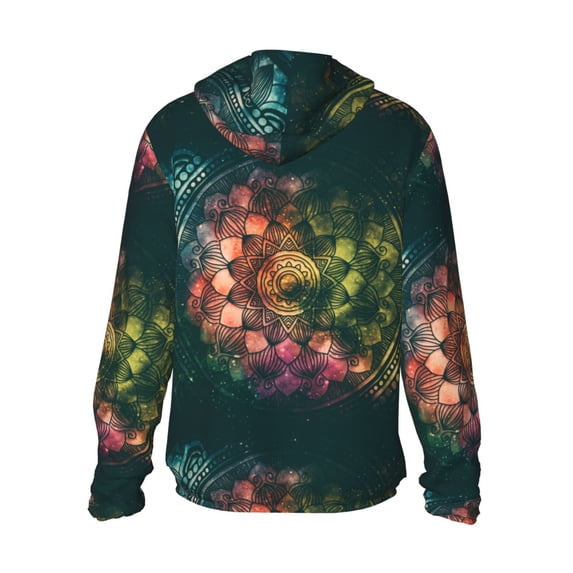 Kdxio Mandala Print Women Men Sun Protection UPF 50+ Jackets Zip Up Long Sleeve Hoodie Hiking Lightweight with Pockets