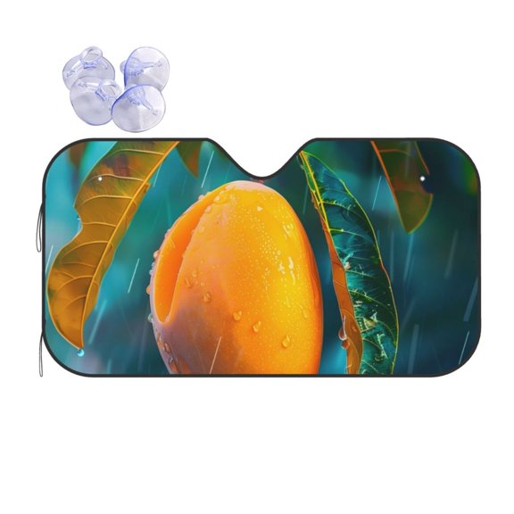 Kdxio Mango In The Rain Print Front Windshield Sun Shade,Folding Auto Sunshade for Car Truck SUV-Small
