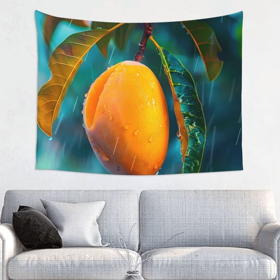 Kdxio Mango In The Rain Wall Hanging Tapestries Banner For Bedroom College Dorm Home Living Room Party Decor 29X37 In