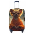 thumbnail image 1 of Kdxio Maple Leaf Meditating Chihuahua Pattern Luggage Cover for Travel,Elastic and Durable,Fits 18-32 Inch,Anti-Scratch Suitcase Protector-No luggage included, 1 of 5