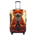 thumbnail image 1 of Kdxio Maple Leaf Meditating Fox Pattern Luggage Cover for Travel,Elastic and Durable,Fits 18-32 Inch,Anti-Scratch Suitcase Protector-No luggage included, 1 of 5