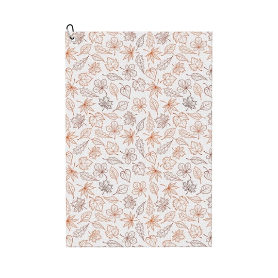 Kdxio Maple Leaves Pattern Golf Towel (24" X 16") with Carabiner Clip - The Convenient Golf Cleaning Towel