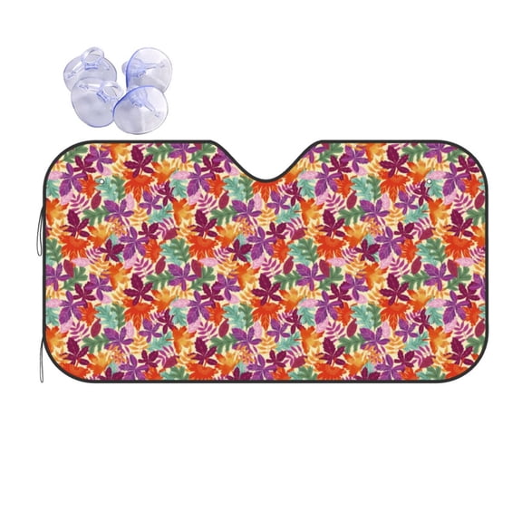 Kdxio Maple Leaves Print Front Windshield Sun Shade,Folding Auto Sunshade for Car Truck SUV-Small