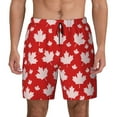 thumbnail image 1 of Kdxio Maple Leaves Print Men'S Swim Trunks With Compression Liner 7 Inch Inseam Quick Dry Swim Shorts, 1 of 7