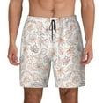 thumbnail image 1 of Kdxio Maple Leaves Print Men's Swim Trunks with Compression Liner 7 Inch Inseam Quick Dry Swim Shorts, 1 of 7
