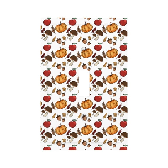 Kdxio Maple leaf nut Mushroom Decorator Light Switch or Receptacle Outlet Wall Plate Decorator Wall Plate Child Safe Outlet Cover-Style T