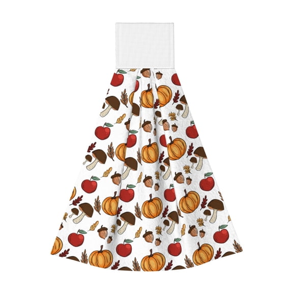 Kdxio Maple leaf nut Mushroom Hand Towel with Loop Hanging Towel Absorbent Tie Towels for Kitchen Tea Bar Bathroom Decor