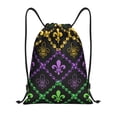 thumbnail image 1 of Kdxio Mardi Gra Geometric Print Drawstring Backpack Bag,Waterproof Draw String Back Sack, Gym Drawstring Bags Swim Bag For Unisex, 1 of 9