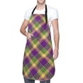 thumbnail image 1 of Kdxio Mardi Gras Plaid Apron with Pockets Adjustable Kitchen Aprons for Men Women Waterproof Aprons for Cooking,Drawing,Crafting, Baking Household Cleaning, 1 of 8