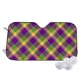 thumbnail image 1 of Kdxio Mardi Gras Plaid Print Windshield Sun Shade,UV Rays and Sun Heat Protection,Sunshade for Car Windshield,Car Shade Front Windshield - Medium, 1 of 6