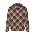 thumbnail image 1 of Kdxio Mardi Gras Plaid Print Women Men Sun Protection UPF 50+ Jackets Zip Up Long Sleeve Hoodie Hiking Lightweight with Pockets, 1 of 7