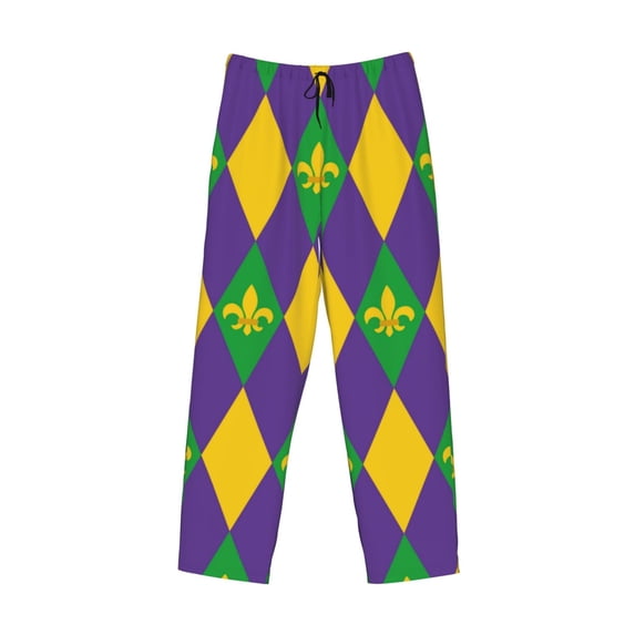 Kdxio Mardi Gras Print Men's Sleep Pajama Pant Lounge Pants with Pockets