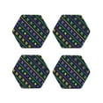 thumbnail image 1 of Kdxio Mardi Gras Strings Of Beads Funny Coasters,4 Pcs Leather Coasters,Housewarming Gifts,Protect Furniture From Water Marks Scratch And Damage, 1 of 1