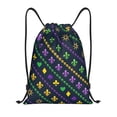 thumbnail image 1 of Kdxio Mardi Gras Strings of Beads Print Drawstring Backpack Bag,Waterproof Draw String Back Sack, Gym Drawstring Bags Swim Bag For Unisex, 1 of 9