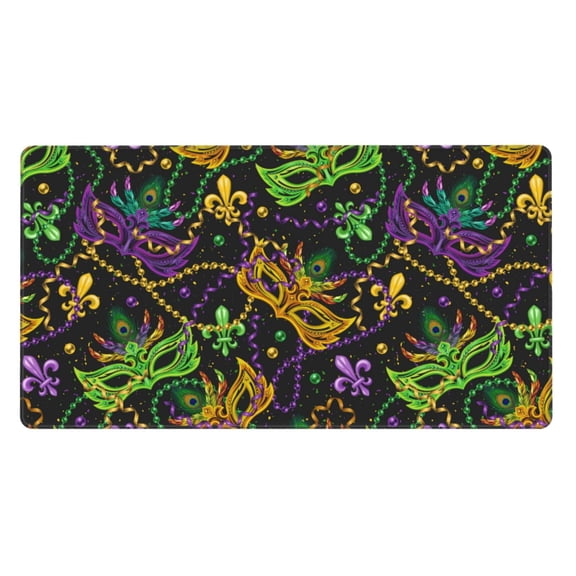 Kdxio Mardi Gras Surface Print Large Gaming Mouse Pad,Non-Slip Base,Water Resist Keyboard Pad for Gamer,Office & Home,29.5 x 15.8 in