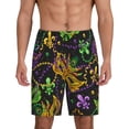 thumbnail image 1 of Kdxio Mardi Gras Surface Print Mens Sleep Shorts Bottoms Soft Comfy Pajama Wear Pants with Drawstring Pockets, 1 of 7