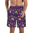 thumbnail image 1 of Kdxio Mardi Gras and Donuts Pattern Mens Casual Shorts - Drawstring Summer Beach Sports Shorts for Men, 1 of 9