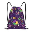 thumbnail image 1 of Kdxio Mardi Gras and Donuts Print Drawstring Backpack Bag,Waterproof Draw String Back Sack, Gym Drawstring Bags Swim Bag For Unisex, 1 of 9