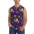 thumbnail image 1 of Kdxio Mardi Gras and Donuts for Men's Muscle T-shirt,Sleeveless for Workout Running Athletic Gym Lounge Casual, 1 of 7