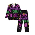 thumbnail image 1 of Kdxio Mardi Gras with Flamingo Men’s Pajama Set Pajamas For Men 2 Piece PJ Set with Men Pajama Pants and Long Sleeve T-Shirt Lounge Set-XX-Large, 1 of 7