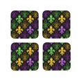 thumbnail image 1 of Kdxio Mardi Gras1 Funny Coasters,4 Pcs Leather Coasters,Housewarming Gifts,Protect Furniture From Water Marks Scratch And Damage, 1 of 1
