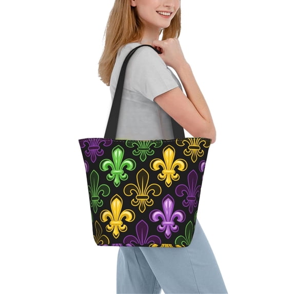 Kdxio Mardi Gras1 Women Reusable Grocery Bags Foldable Ripstop,Reusable Shopping Bags for Shopping,Gym,Gift