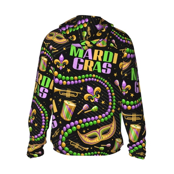 Kdxio Mardi Gras3 Print Women Men Sun Protection UPF 50+ Jackets Zip Up Long Sleeve Hoodie Hiking Lightweight with Pockets