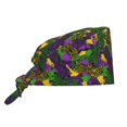 thumbnail image 1 of Kdxio Mardi Gras7 Pattern Turban Hat for Women Men Comfortable Adjustable Cleaning Working Cap with Sweatband, 1 of 8