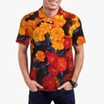 thumbnail image 1 of Kdxio Marigold Flowers In Different Colors Print Men's Short Sleeve Polo Shirt,Midweight Men's Shirt-XX-Large, 1 of 5