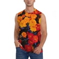 thumbnail image 1 of Kdxio Marigold Flowers In Different Colors for Men's Muscle T-shirt,Sleeveless for Workout Running Athletic Gym Lounge Casual, 1 of 5