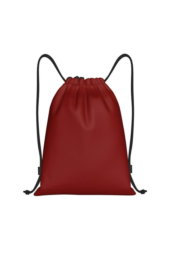 Maroon Print Drawstring Backpack Bag,Waterproof Draw String Back Sack, Gym Drawstring Bags Swim Bag For Unisex