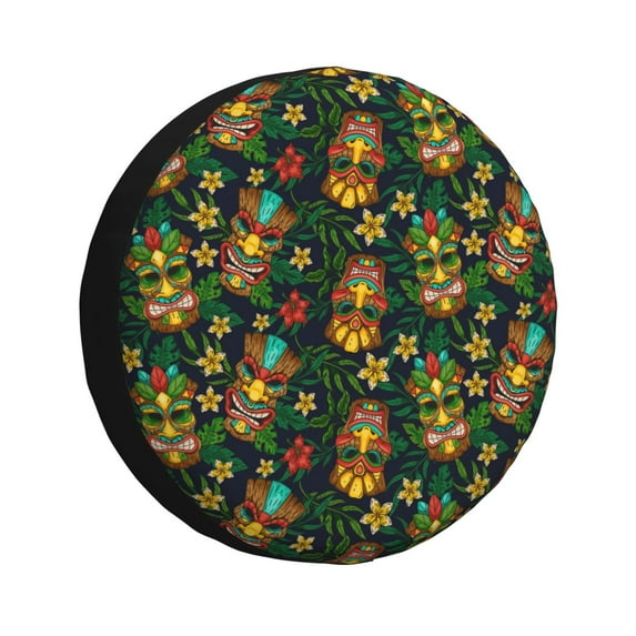 Kdxio Mask Tropical Flower for Tire Cover Wheel Protectors Tyre Covers Weatherproof Wheel Covers Universal Fit for Trailer Rv SUV Truck Camper Travel Trailers 14 inch