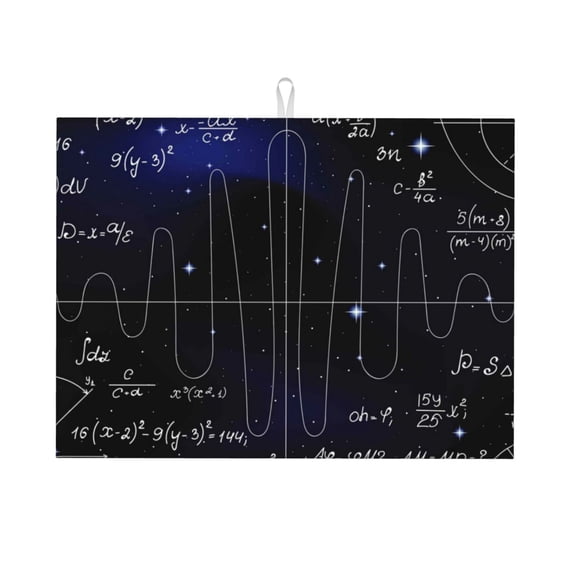 Kdxio Mathematica Science for Dish Drying Mat,24*18 inch Absorbent Dish Drainer Kitchen Counter,Large Size Dish Drying Pad for Countertops,Draining Racks