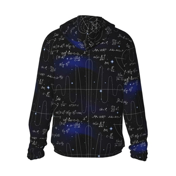 Kdxio Mathematica Science Print Women Men Sun Protection UPF 50+ Jackets Zip Up Long Sleeve Hoodie Hiking Lightweight with Pockets